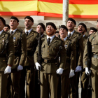 Membres de l'exèrcit durant la cerimònia militar en honor a la seva patrona de la Immaculada, en la caserna El Bruc de Barcelona en una foto d'arxiu de 2018.