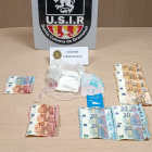 Diners i cocaïna comissats per la Policia Local de Santa Coloma de Gramenet.