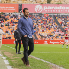 Dani Vidal a l'àrea tècnica en el partit contra el Fuenlabrada.