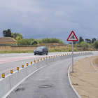 Fotografia d’arxiu, de l’octubre del 2023, de l’avenç dels treballs per construir el segon tram del carril bici, entre Blancafort i Aigüesverds.