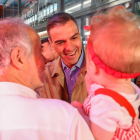 Imatge de la visita per sorpresa de Pedro Sánchez a Tarragona.