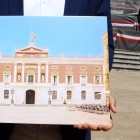 Recreació de com quedarà la façana de l'Ajuntament de Tarragona un cop s'hi hagin aplicat els colors originals.