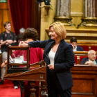 La vicepresidenta primera del Parlament, Raquel Sans, en la votació de la presidència del Parlament.