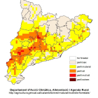 Mapa de predicció de perill d'incendi forestal 18 de juliol.