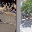 Gran part de les persones que es reuneixen diàriament a la plaça de la Mitja Lluna persones sense sostre o són en situació de vulnerabilitat.