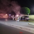 Imatge del turisme que va cremar dissabte a la nit a la Via Augusta