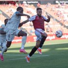 Antoñín Cortés durant el partit d’ahir al Nou Estadi Costa Daurada.