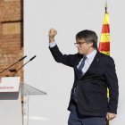 Carles Puigdemont, en l'acte d'aquest dijous al matí.
