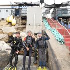 El president del Port, Saül Garreta, fa una immersió al part subaquàtic per conèixer els esculls/biòtops instal·lats al juliol.
