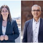 A l’esquerra, Lucía López, nova delegada del Govern de la Generalitat. A la dreta, Andreu Martín, futurible nou subdelegat del Govern Espanyol.