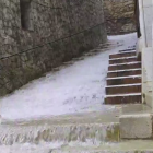Captura d'un video compartit a les xarxes amb les precipitacions a les escales de La Riba.