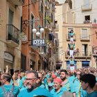 Imatge del pilar caminant de la Colla Castellera de Sant Pere i Sant Pau.