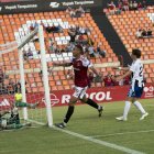 El davanter del Nàstic, Pablo Fernández, celebrant un dels seus dos gols anotats aquesta temporada.