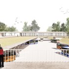 Imatge digital de com es veurà l’estació d’autobusos al Parc Mas Iglesias després d’executar-se les obres de remodelació de l’entorn del Carrilet projectades en l’avantprojecte presentat.