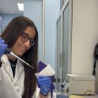 María Borràs durant la seva estada a The Baker Lab aquest estiu
