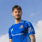 El capità del Nàstic, Joan Oriol, després de l’entrenament al Futbol Salou Sports Center, ahir.