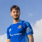 El capità del Nàstic, Joan Oriol, després de l’entrenament al Futbol Salou Sports Center, ahir.