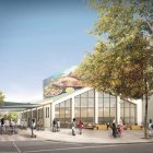 Imatge virtual del futur Mercat de la Vila, amb una façana de vidre oberta al posterior