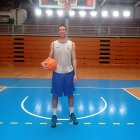 Joan Pardina després de completar un entrenament aquest matí al pavelló del Serrallo.