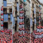 2de8sf de la Colla Joves Xiquets de Valls i el 4de9sf i el Pde8fm de la Colla Vella dels Xiquets de Valls