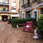 La plaça Major de Picanya afectada per la riuada