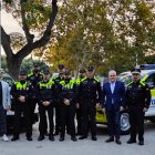 Els agents voluntaris de la policia local de Salou que es desplacen a València amb l'alcalde i el regidor de Seguretat Ciutadana.