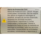 Imatge de la notificació rebuda aquesta tarda