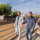 Nacho García, Rubén Viñuales i Sonia Orts a la Móra, on van visitar les zones afectades.
