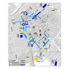 Distribució dels pàrquings municipals, les àrees d’aparcament i la zona blava a la ciutat
