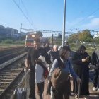 Imatge del tren sent evacuat a Valls.