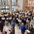 Imatge d'una protesta dels treballadors de l'Ajuntament de Cambrils.