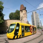 Tramvia a Mulhouse, fet servir com a exemple per la plataforma de la Costa Brava.