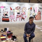 Ignasi Blanch durant els treballs de pintura del Big Parade.