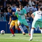 El nou lateral dret del Nàstic, Migue Leal, la darrera temporada en un duel amb l’Andorra, el seu exequip, a Segona Divisió.