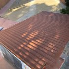 Imatge d'una teulada d'on s'ha tret l'amiant.