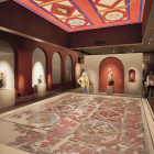 La reobertura del MNAT anirà acompanyada de l’exposició de noves peces com el sostre amb decoració pictòrica de la Vil·la romana dels Munts, que es veu a la recreació virtual.