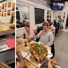 El restaurante El encuentro asturiano sirve el cachopo con una pala.