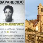 Enrique Martínez Ortiz desapareció en La Mussara el 16 de octubre de 1991.