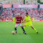 Alan Godoy durant el partit de tornada del play-off d’ascens contra el Ceuta en la seva darrera etapa al Nàstic