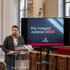 Presentació del pla d'asfaltat celebrada aquest dilluns al matí.