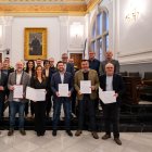 Imatge dels alcaldes que han firmat el conveni per posar en marxa una app de seguretat ciutadana compartida.