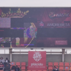 Imatge del videomarcador en el partit contra l'Amorebieta.
