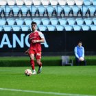 El central del Nàstic, Gorka Pérez, el darrer dissabte en un duel que va ser el seu tercer de forma consecutiva en una setmana, després de mesos d’absència per lesió.