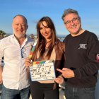 Luis Bermejo i Lara Martorell, protagonistes d’Angi, amb el director Josep Varo.