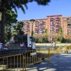Fotografia de les obres al parc de l’Olla de Reus, espai que quedarà tancat durant les nits.