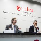 El president del Port de Tarragona, Santi Castellà, i el membre del Comitè Executiu de la Cambra, Eduardo Sañudo, en la jornada del ‘Bon dia’.