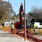 Imatge dels treballs de millora de la xarxa pluvial d'Altafulla per reduir les inundacions en zones del barri marítim.