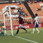 Pablo Fernández celebrant el gol de la victòria del Nàstic contra el Tarazona en el duel de la primera volta.