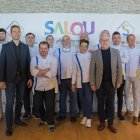 Restauradors i representants de l’Ajuntament de Salou durant la presentació del calendari gastronòmic.