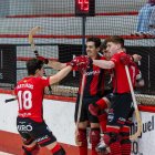 Els jugadors del Reus Deportiu celebrant una victòria.